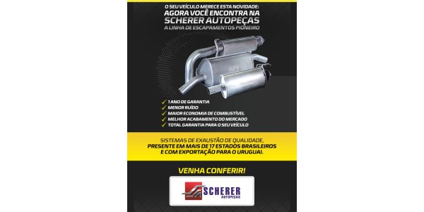 Novidade! Agora na Scherer voc&ecirc; encontra a Linha de Escapamento Pioneiro 